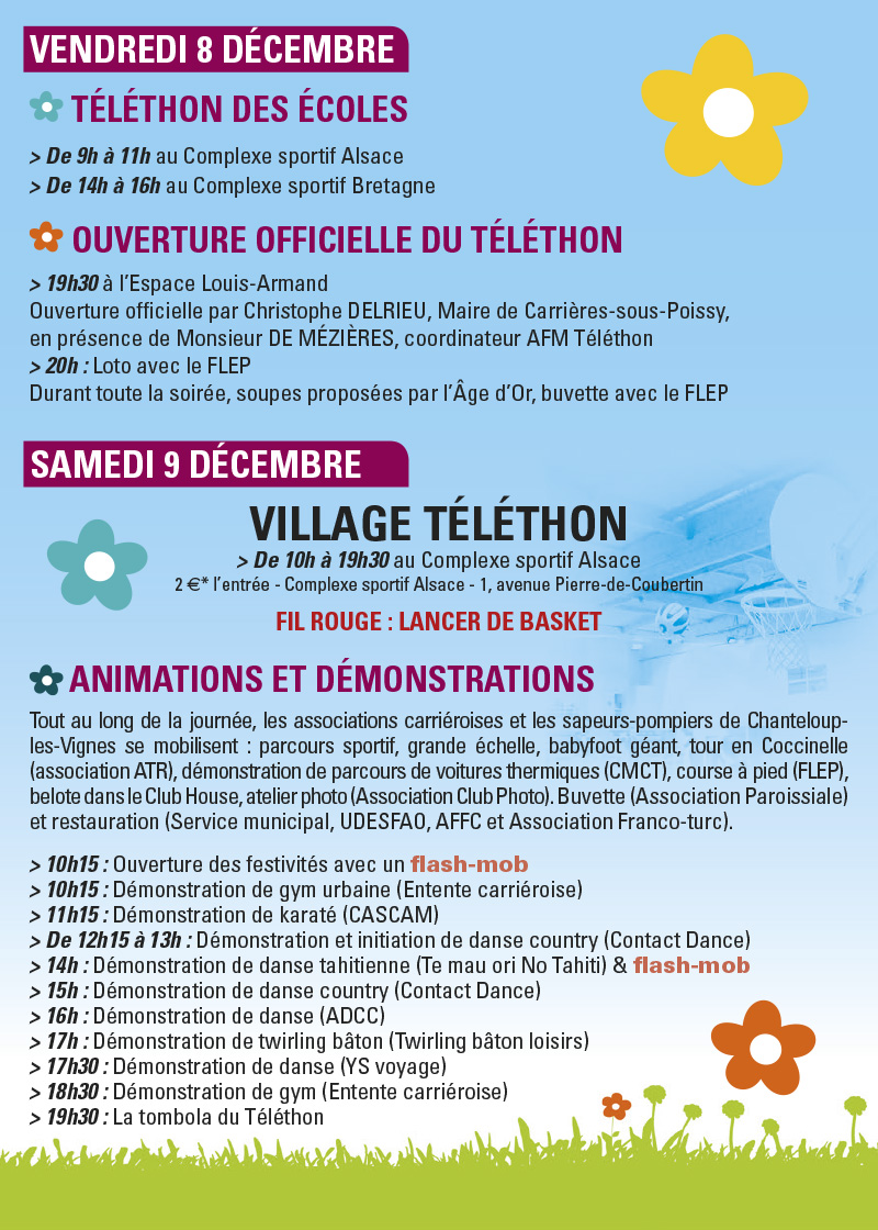 Programme TELETHON 2017 1