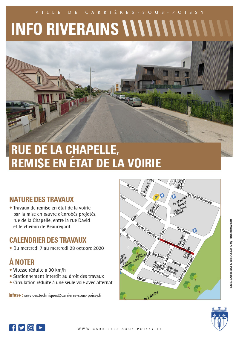 TRAVAUX RUE CHAPELLE 10 2020