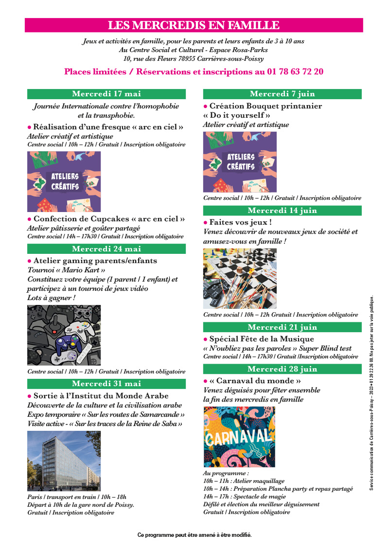 PROGRAMME MERCREDIS CSC MAI JUIN 2023 2