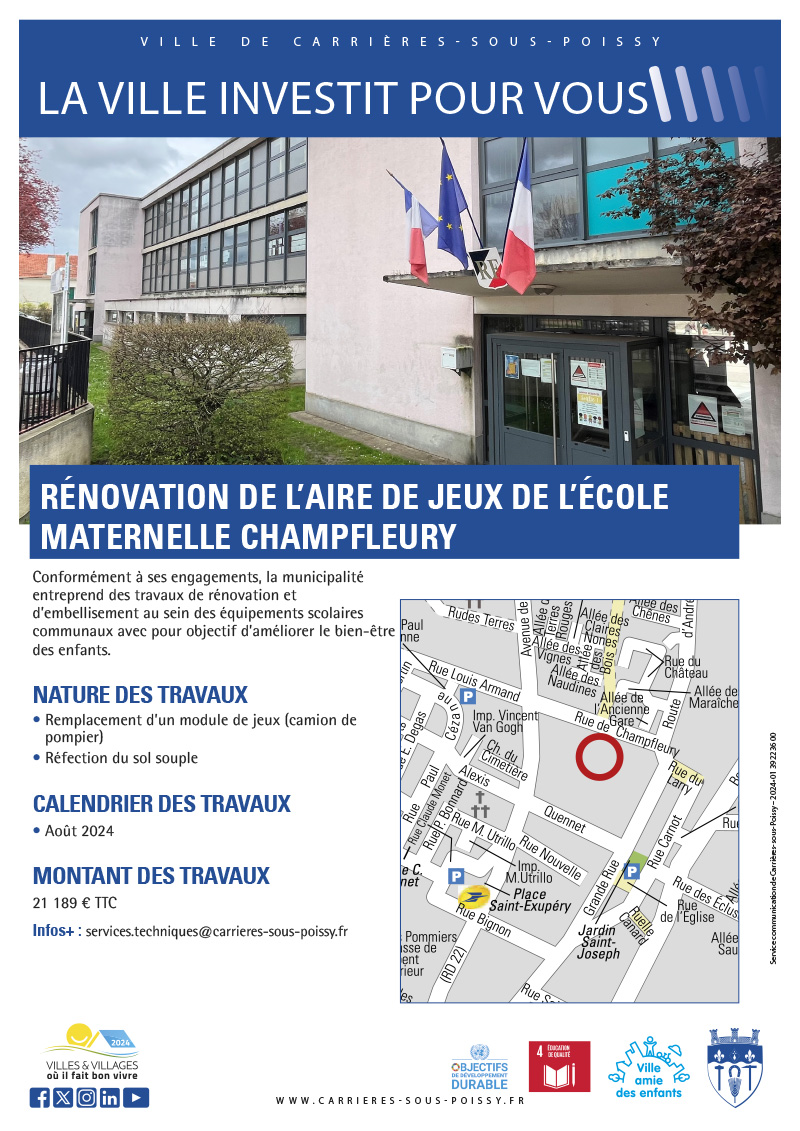 TRAVAUX MATERNELLE CHAMPFLEURY 2024