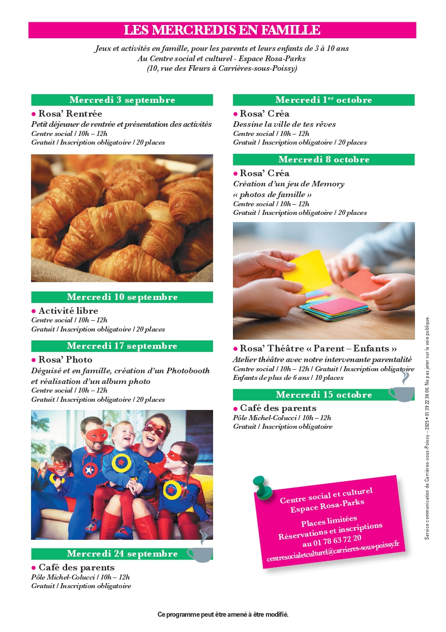 A5 PROGRAMME MERCREDIS CSC 09 10 20252