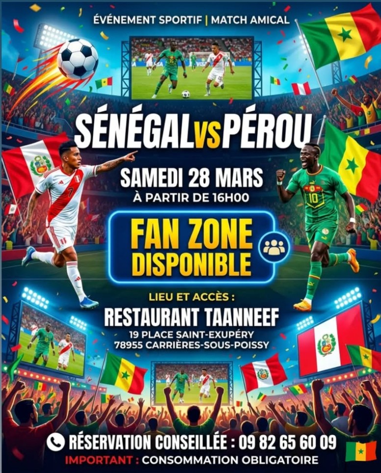 Diffusion du match Sngal vs Prou au Taanneef