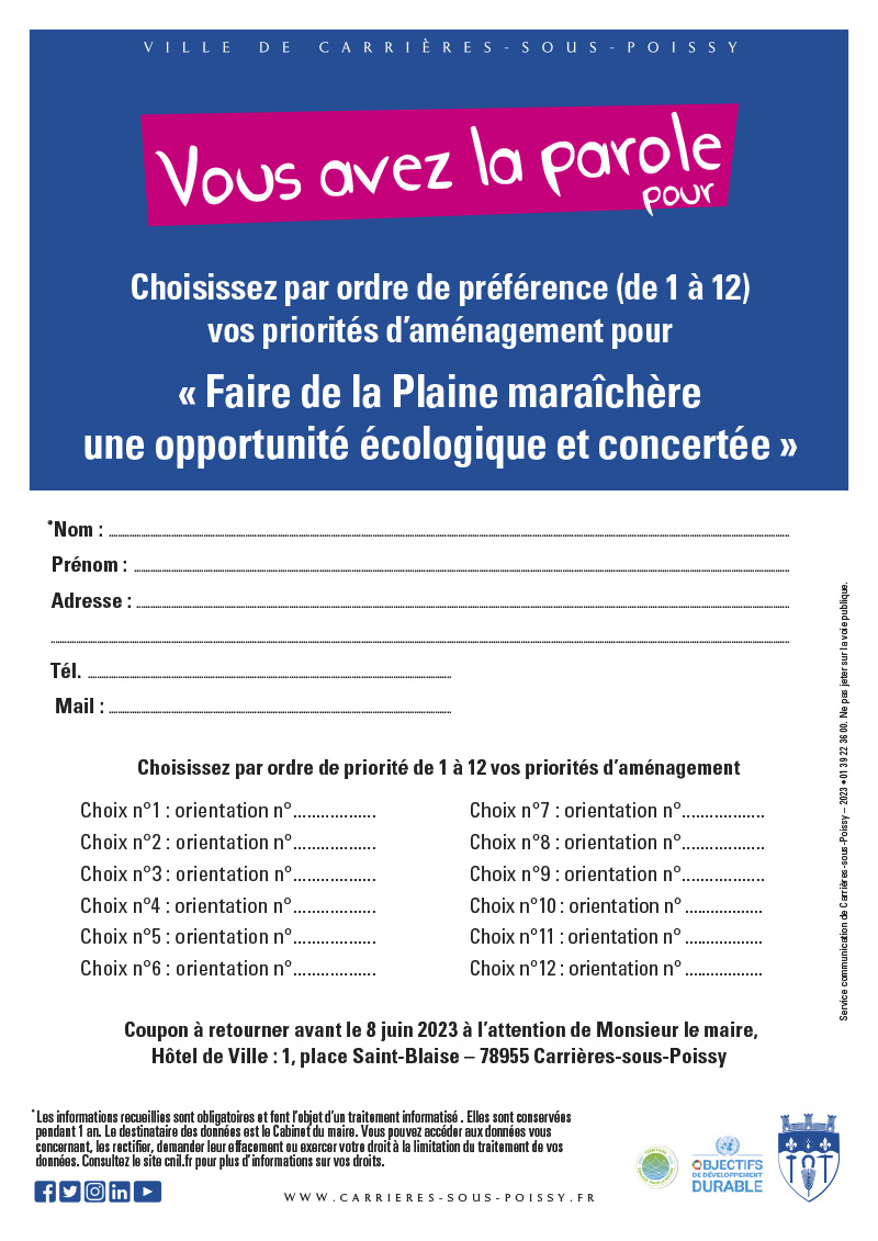 Coupon réponse à imprimer